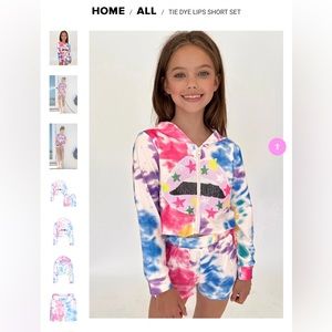 Lola + The Boys Tie Dye Lips Jacket & Shorts set